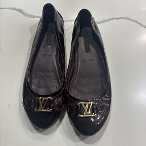 louis vuitton oxford Ballet Flats Burgundy Size 5